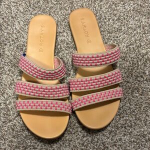 Rothy's Women's Pink and Tan Sandals